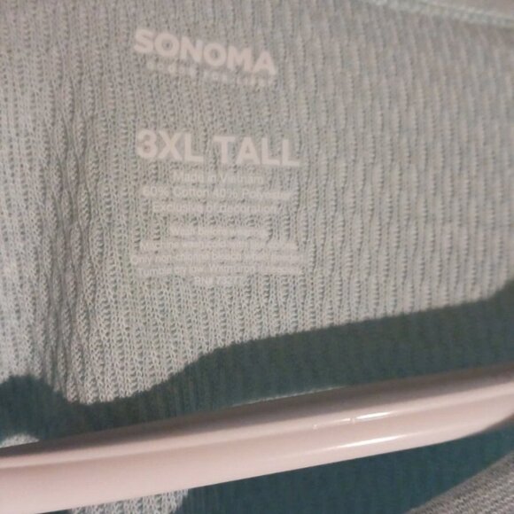 Sonoma Mens Super Soft Thermal Shirt Light Blue Long Sleeve Shirt 3XLT (Tall) - Picture 2 of 5